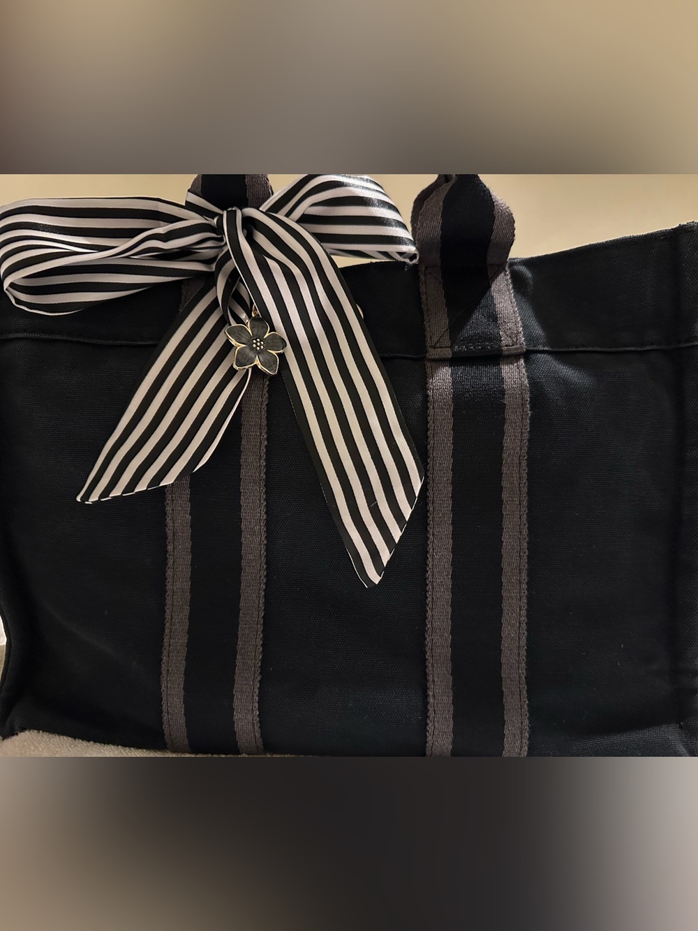 Hermès Paris Black Cotton Canvas Tote Bag PM w/ COA - Picture 3 of 12